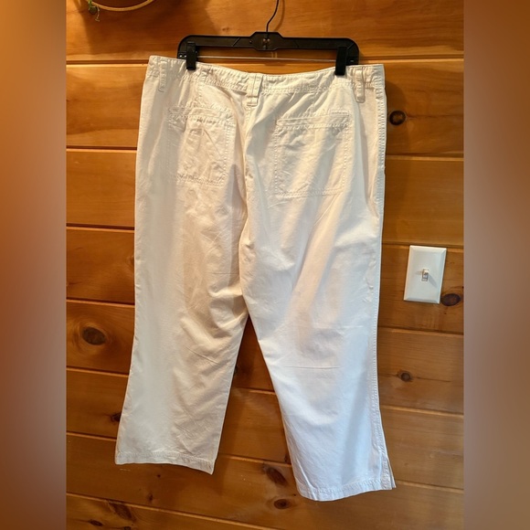 Calvin Klein 100% cotton, white cropped wide leg pants - Picture 7 of 13